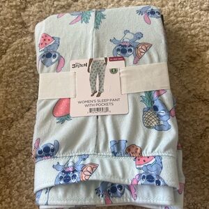 Disney Stitch Light Blue Sleep Pants with Fruit Design
